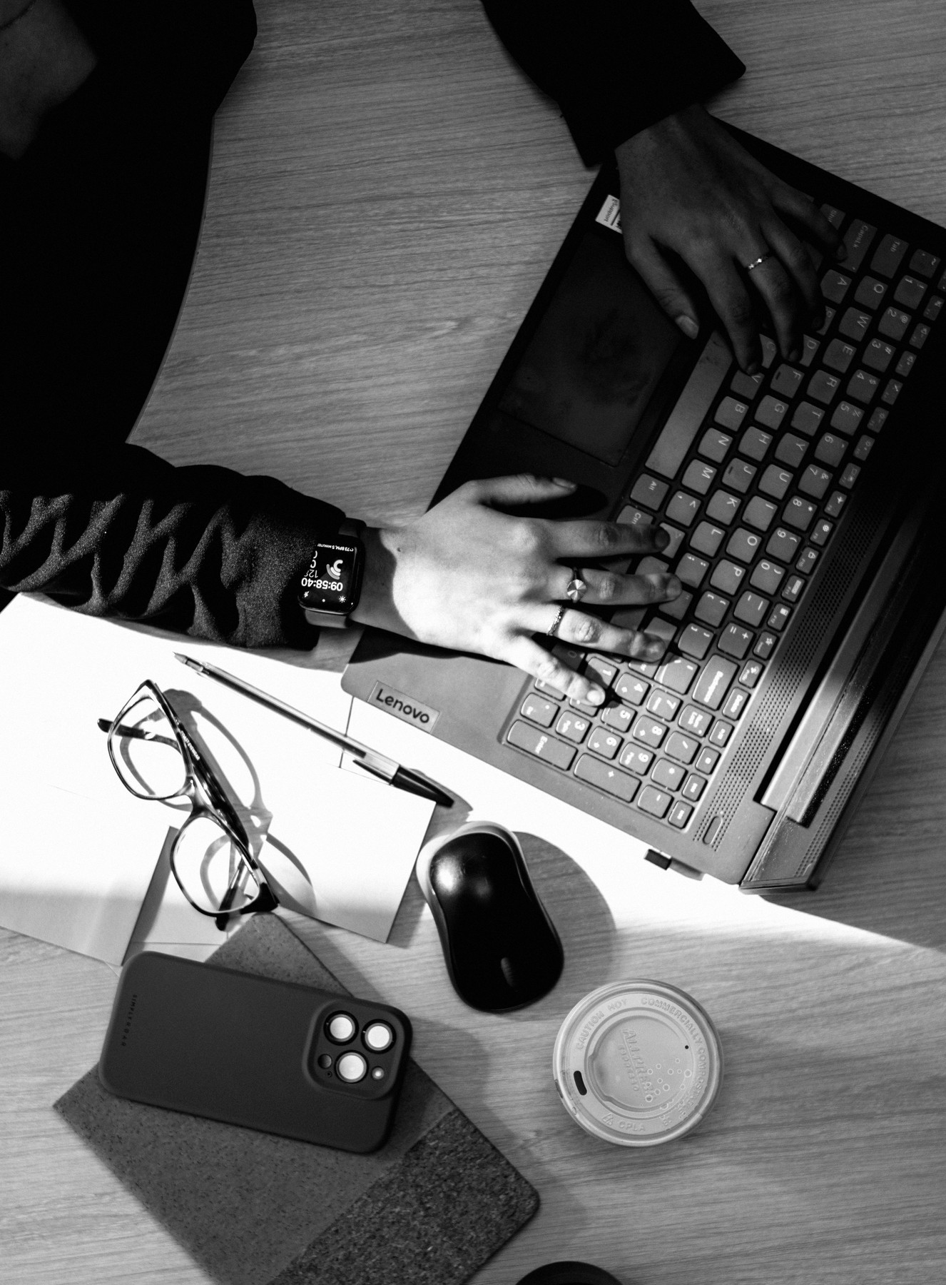 Hands testing on a laptop